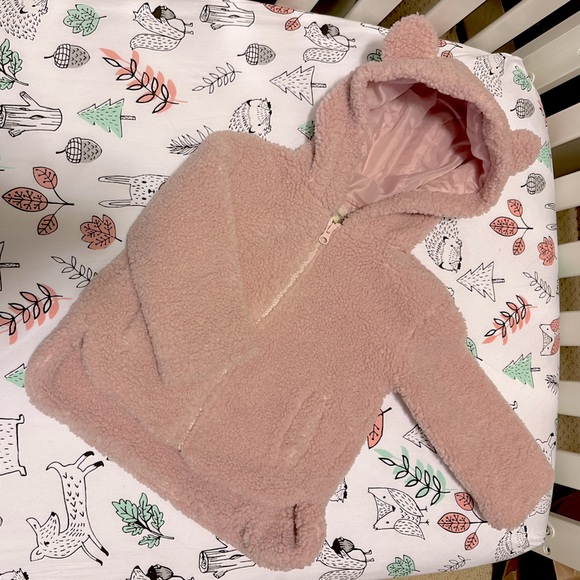 Pink Teddy Bear Sherpa Jacket - Picture 1 of 3